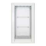 Endura Flap Double Flap Pet Door for Doors | All-Weather Insulated Flap | Durable Aluminum Frame with Secure Locking Cover | Interior and Exterior Door Installations | White, Large, Double Flap