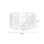 IRIS USA 34″ Exercise 8-Panel Pet Playpen with Door, Dog Playpen, Puppy Playpen, Small Medium Large Dogs, Keep Pets Secure, Easy Assemble, Rust-Free, Heavy-Duty Molded Plastic, Customizable, White