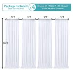 20ft×10ft White Chiffon Backdrop Curtains for Wedding Parties 4 Panels 5ft×10ft Wrinkles Free Sheer Photo Backdrop Drapes for Baby Brial Showers Birthday Party Baptism Photography