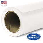 Savage Seamless Paper Photography Backdrop – #50 White (107 in x 36 ft) Made in USA