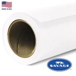 Savage Seamless Paper Photography Backdrop – Color #1 Super White, Size 86 Inches Wide x 36 Feet Long, Backdrop for YouTube Videos, Streaming, Interviews and Portraits – Made in USA