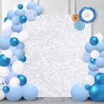 Shimmer Wall Backdrop for Party – 24 Panels Square Sequin Wall Panels White Shimmer Backdrop Wall Decor for Birthday Decorations Wedding Bachelorette Parties