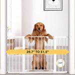 Mom’s Choice Awards Winner-Cumbor 29.7″-51.5″ Baby Gate Extra Wide, Easy Walk Thru Dog Gate for The House, Auto Close Safety Pet Gates for Stairs, Doorways, Child Gate Includes 4 Wall Cups,White