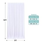 20ft×10ft White Wedding Backdrop Curtain 4 Panels 5ft×10ft Wrinkles Free Polyester White Brapes for Backdrop Curtain Decorating Birthday Baptism Baby Shower
