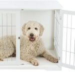 TRIXIE Pet Home End Table, Indoor Kennel, Furniture Style Crate, White, Large