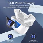 ZIUTY Wireless Earbuds, Bluetooth 5.3 Headphones 50H Playtime with LED Digital Display Charging Case, IPX5 Waterproof Earphones with Mic for Android iOS Cell Phone Computer Laptop Sports (White)