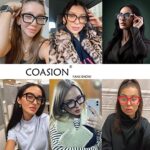 COASION Blue Light Blocking Eyeglasses Classic Thick Square Rim Frame Eyewear for Women Men (White/Clear)