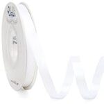 Ribbli Double Faced White Satin Ribbon,3/8” x Continuous 25 Yards,Use for Bows Bouquet,Gift Wrapping,Floral Arrangement