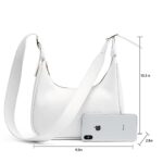 BABABA Retro Classic Half Round Messengerbag Shoulderbag, Zipper Open And Close, Suitable For Women (white), one size