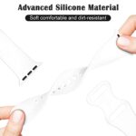 TreasureMax Sport Band Compatible with Apple Watch Bands 38mm 40mm 41mm 42mm 44mm 45mm 49mm,Soft Silicone Strap Compatible for Apple Watch Series Ultra 8 7 6 5 4 3 2 1 SE Men Women White 38/40/41MM