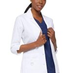Dickies Scrubs Women’s Junior Fit 3/4 Sleeve Lab Coat, White, Medium
