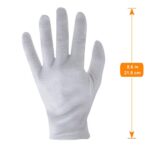 12 Pairs White Cotton Gloves, Coyaho White Gloves for Inspection Photo Jewelry Silver Coin Archive Serving Costume, Cotton Gloves for Dry Hands Women Men Eczema Moisturizing SPA