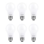 SYLVANIA ECO LED A19 Light Bulb, 100W Equivalent, Efficient 14.5W, 7 Year, 1450 Lumens, Non-Dimmable, Frosted, 2700K, Soft White – 6 Pack (40885)