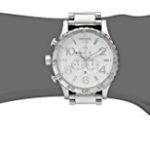 Nixon 51-30 Chrono. 100m Water Resistant Men’s Watch (XL 51mm White Watch Face/ 25mm High Polish Silver Stainless Steel Band)