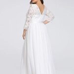 Ever-Pretty Women’s Long Sleeve Maxi Chiffon Bridal Dress Evening Gown White US26