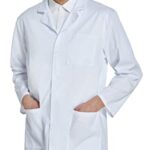 VOGRYE Professional Lab Coat for Men Women Long Sleeve, White, Unisex M