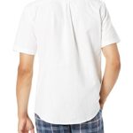 Amazon Essentials Men’s Regular-Fit Short-Sleeve Pocket Oxford Shirt, White, Large