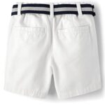 The Children’s Place Baby Toddler Boys Chino Shorts, Simplywht, 3T,baby boys,and Toddler Boys Belted Chino Shorts,Simply White,3T
