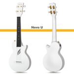 Enya Concert Ukulele Nova U 23’’ Carbon Fiber Travel Ukulele with Beginner Kit includes online lessons, case, strap, capo and strings (White)