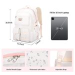 BANGE Laptop Backpack can hold 15.6 Inch Bag College Backpack Travel Daypack for Overnight Backpack suitable for Women (Off white