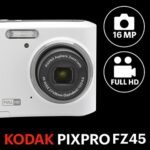 KODAK PIXPRO FZ45-WH 16MP Digital Camera 4X Optical Zoom 27mm Wide Angle 1080P Full HD Video 2.7″ LCD Vlogging Camera (White)