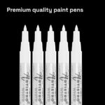 ARTISTRO White Paint Pen for Rock Painting, Stone, Ceramic, Glass, Wood, Tire, Fabric, Metal, Canvas. Set of 5 Acrylic Paint White Marker Water-based Extra-fine Tip