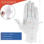 ANSMIO 2 Pairs Cotton Gloves, White Gloves for Dry Hands, Cotton Gloves for Eczema, Moisturizing Night Gloves, White Gloves 100% Cotton, Size M (2 Pairs)