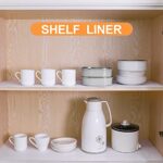 FLPMIX Shelf Liner for Kitchen Cabinets 16 inch Wide – Waterproof Cabinet Liner, BPA Free, Non-Adhesive, Easy to Cut Drawer Mat for Pantry Shelves, Cupboard 16″ X120 Inch White