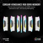 CORSAIR VENGEANCE RGB DDR5 RAM 32GB (2x16GB) 6000MHz CL36 Intel XMP iCUE Compatible Computer Memory – White (CMH32GX5M2D6000C36W)