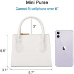 CATMICOO Trendy Mini Purse for Women, Small Handbag and Mini Bag with Crocodile Pattern (White)