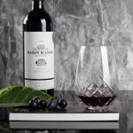 SHOSHIN – Hand Cut Stemless Wine Glass Set of 4, Large 18 oz Crystal Wine Glass, Wine Tumblers for Red and White Wine, Water Glasses, Drinking Glasses