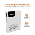 Amazon Basics Multipurpose Copy Printer Paper, 8.5 x 11 Inch 20Lb Paper, 1 Pack of 500 Sheets, 92 GE Bright White