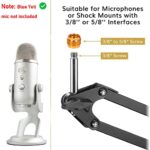 For Blue Yeti X Boom Arm, YUZUHOME Heavy Duty Adjustable Blue Yeti Nano Microphone Stand with 3/8″to 5/8″ Screw Adapter,Compatible with blue series Mic, White