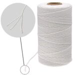 jijAcraft White String,100M/328 Feet Cotton Butchers Twine String, Kitchen Cooking Bakers Twine String for Meat,2mm White Cotton String for Crafts,Gift Wrapping,Packing Materials String