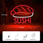 JFLLamp SUSHI Neon Signs for Wall Decor Neon Lights for Business Led Signs Suitable for Japanese Restaurant Convenience Stores Supermarkets Office Bar Pub Led Art Wall Hanging Decorative Lights 5V Power Adapter 17.3*10.2 Inch(Red + White)
