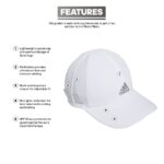 adidas Women’s Superlite 2 Relaxed Fit Performance Hat, White/Silver Reflective, One Size
