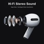 Wireless Earbuds, Bluetooth 5.2 Earbuds Stereo Bass, Bluetooth Headphones in Ear Noise Cancelling Mic, Earphones IP7 Waterproof Sports, 24H Playtime USB-C Charging Case Ear Buds for Android iOS White