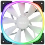 NZXT AER RGB 2-120mm – HF-28120-BW – Advanced Lighting Customizations – Winglet Tips – Fluid Dynamic Bearing – LED RGB PWM Fan – Single (Lighting Controller REQUIRED & NOT INCLUDED) – White