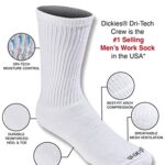 Dickies Men’s Dri-tech Moisture Control Crew Socks Multipack, Solid White (6 Pairs), Shoe Size: 6-12