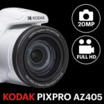 KODAK PIXPRO AZ405-WH 20MP Digital Camera 40X Optical Zoom 24mm Wide Angle Lens Optical Image Stabilization 1080P Full HD Video 3″ LCD Vlogging Camera (White)