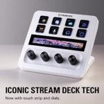 Elgato Stream Deck + White, Audio Mixer, Production Console and Studio Controller for Content Creators, Streaming, Gaming, with Customizable Touch Strip dials and LCD Keys, Works with Mac and PC
