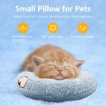 ucho Pillow for Cats, 3-Pack Ultra Soft Fluffy Cat Bed Pillow Half Donut Cuddler, U-Shaped Pillow for Pet Cervical Protection Sleeping Improve-Yellow Blue White
