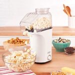 DASH Hot Air Popcorn Popper Maker with Measuring Cup to Portion Popping Corn Kernels + Melt Butter, 16 Cups – White
