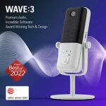 Elgato Wave:3 White – Premium Studio Quality USB Condenser Microphone for Streaming, Podcast, Gaming and Home Office, Free Mixer Software, Anti-Distortion, Plug ’n Play, for Mac, PC