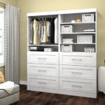 Bestar Pur Closet Organizer with Drawers in White, 72W