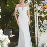 Ever-Pretty Women’s Lace Applique V-Neckline Open Back Long Bridal Gowns for Bride White US10