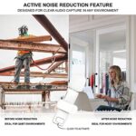 MANA Wireless Lavalier Microphone with Active Noise Reduction, Wireless Microphone for iPhone, Lapel Clip On Wireless Mic for Content Creator, Wireless Mini Microphone for Lightning Port – White