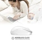 seenda Wireless Mouse, 2.4G Noiseless Mouse with USB Receiver Portable Computer Mouse for PC, Tablet, Laptop – Pure White