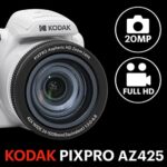 KODAK PIXPRO AZ425-WH 20MP Digital Camera 42X Optical Zoom 24mm Wide Angle Lens 1080P Full HD Video Optical Image Stabilization Li-Ion Battery 3″ LCD Vlogging Camera (White)