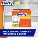 Hefty Strong Tall Kitchen Trash Bags, Unscented, 13 Gallon, 90 Count, White